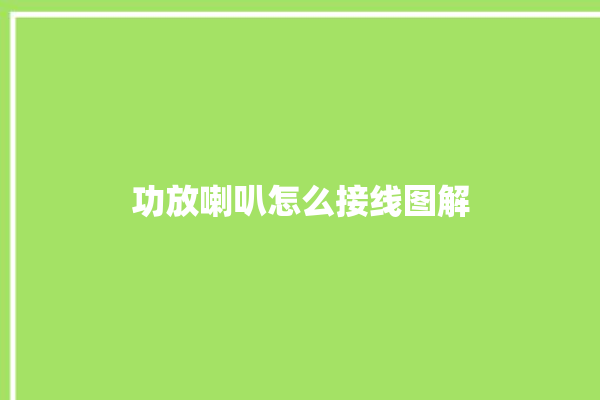 功放喇叭怎么接线图解