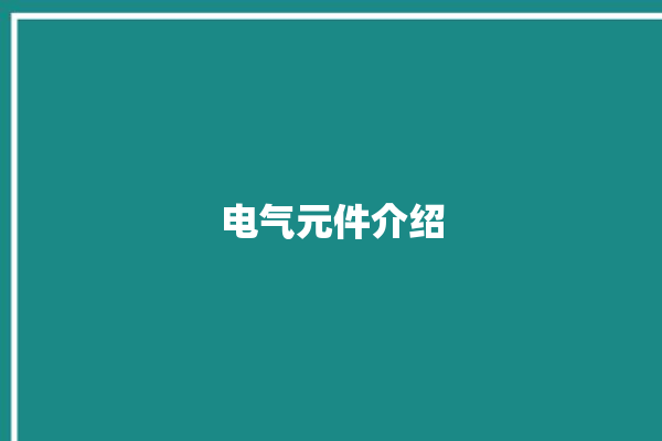 电气元件介绍