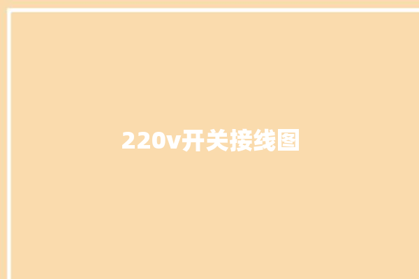 220v开关接线图