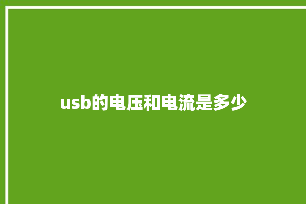 usb的电压和电流是多少