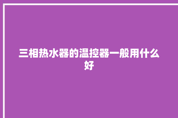 三相热水器的温控器一般用什么好