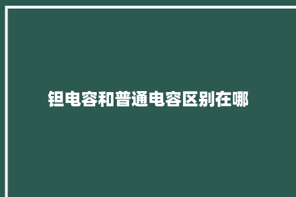 钽电容和普通电容区别在哪