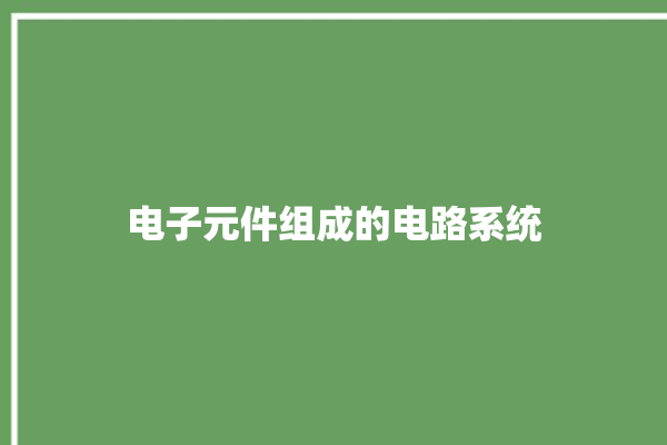 电子元件组成的电路系统