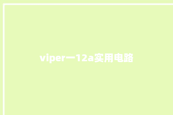 viper一12a实用电路