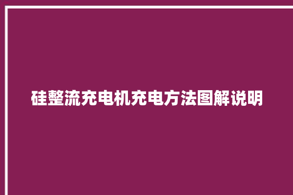 硅整流充电机充电方法图解说明