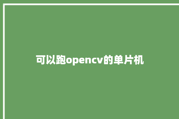 可以跑opencv的单片机