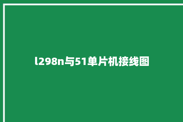 l298n与51单片机接线图