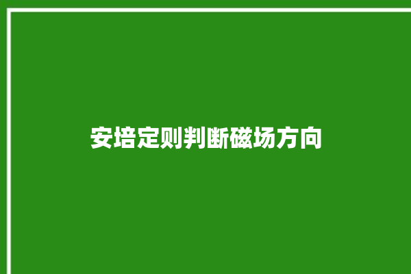 安培定则判断磁场方向