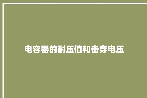 电容器的耐压值和击穿电压