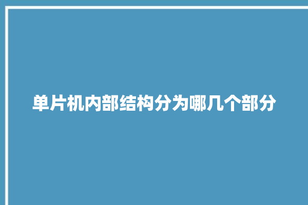 单片机内部结构分为哪几个部分