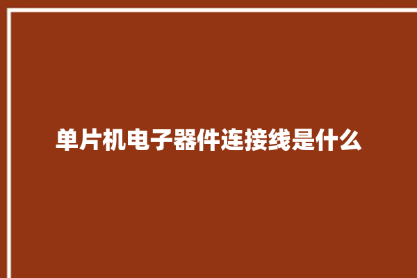 单片机电子器件连接线是什么