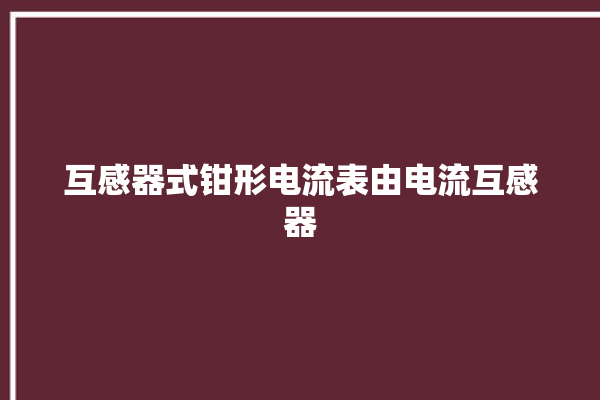 互感器式钳形电流表由电流互感器