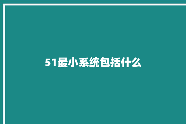 51最小系统包括什么