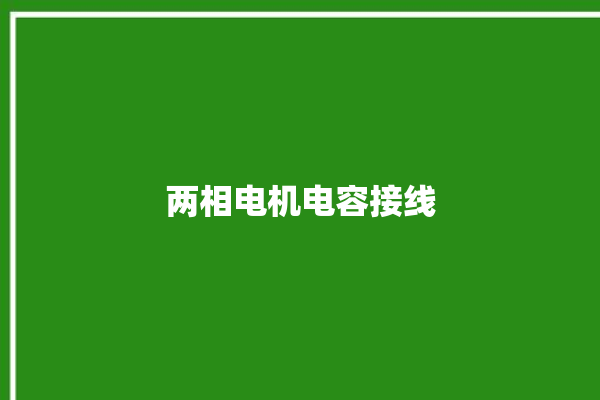 两相电机电容接线