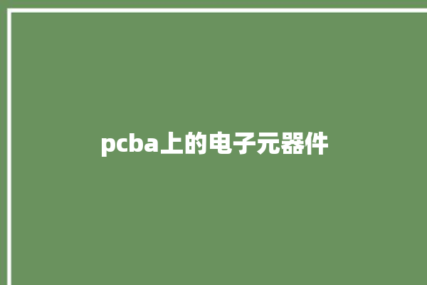 pcba上的电子元器件