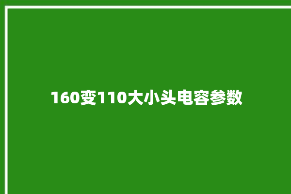 160变110大小头电容参数