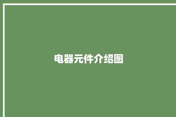 电器元件介绍图