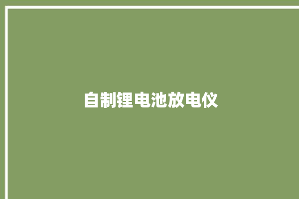 自制锂电池放电仪