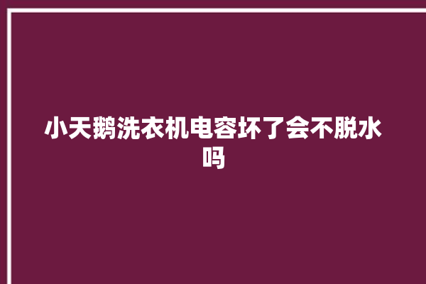 小天鹅洗衣机电容坏了会不脱水吗