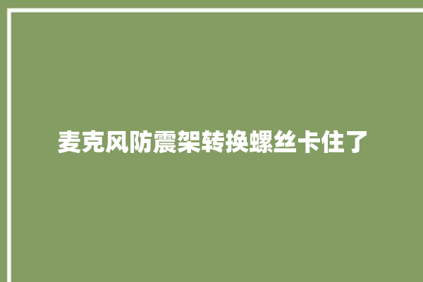 麦克风防震架转换螺丝卡住了