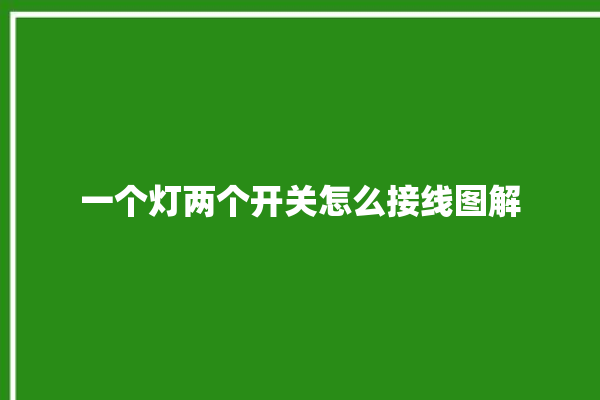 一个灯两个开关怎么接线图解