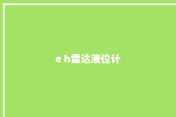 e h雷达液位计