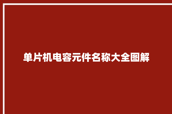 单片机电容元件名称大全图解