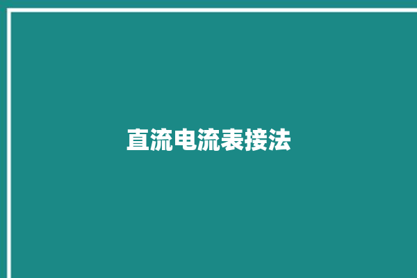 直流电流表接法