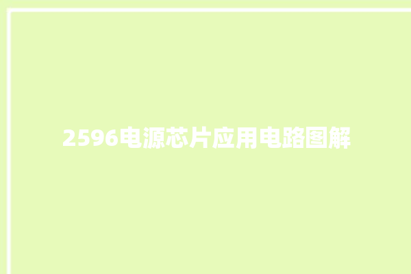 2596电源芯片应用电路图解