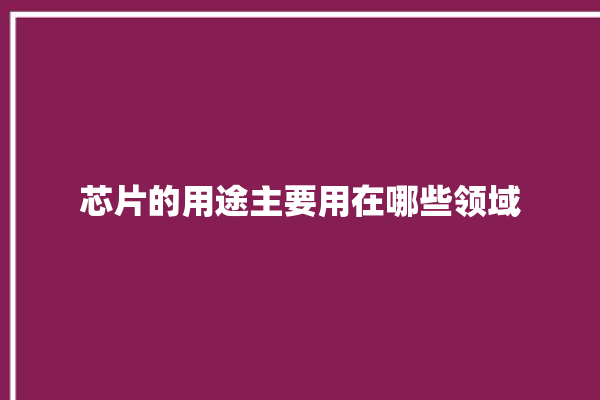 芯片的用途主要用在哪些领域