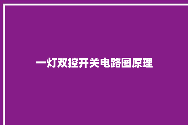 一灯双控开关电路图原理