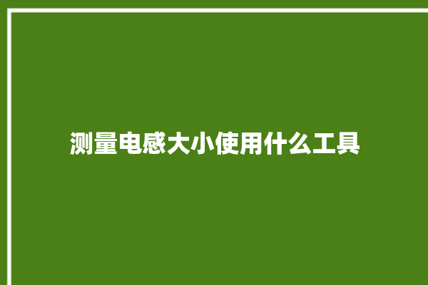 测量电感大小使用什么工具