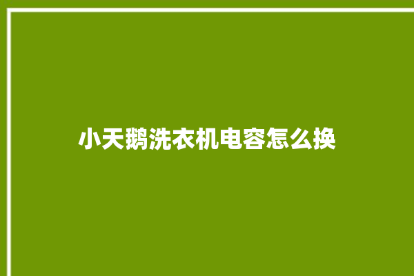 小天鹅洗衣机电容怎么换