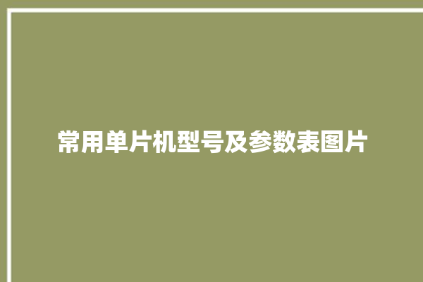 常用单片机型号及参数表图片