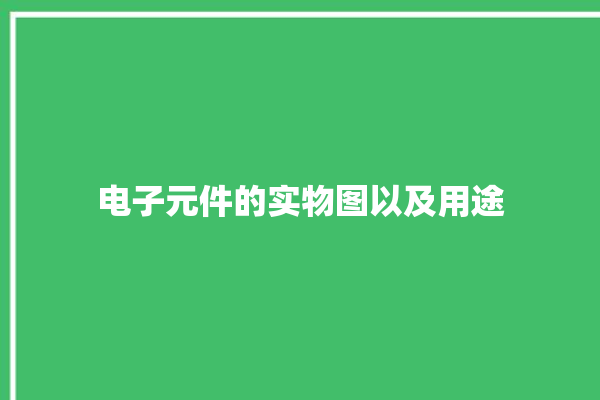 电子元件的实物图以及用途