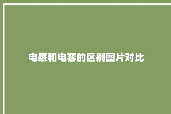 电感和电容的区别图片对比