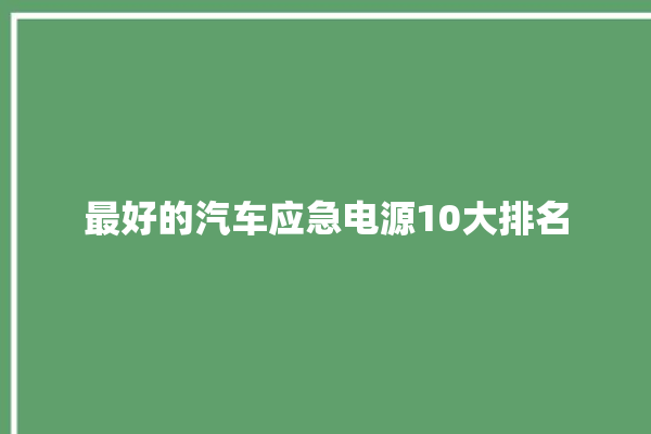 最好的汽车应急电源10大排名