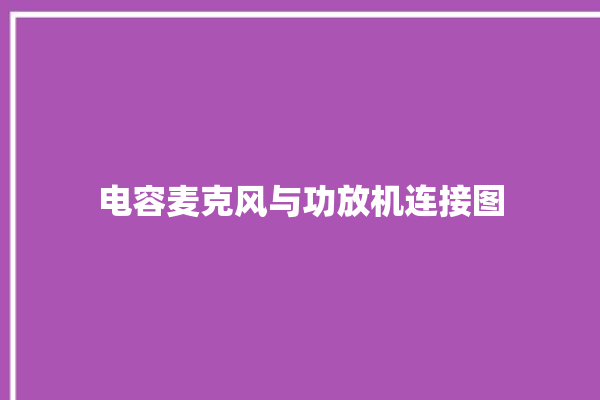 电容麦克风与功放机连接图