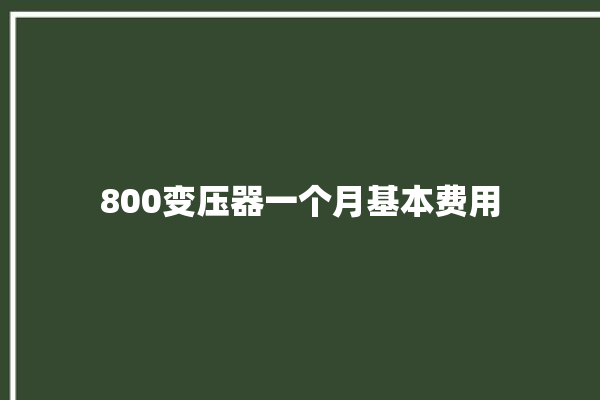 800变压器一个月基本费用