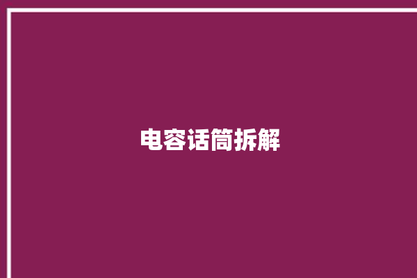 电容话筒拆解