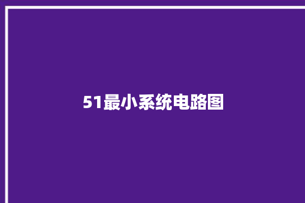 51最小系统电路图