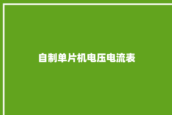 自制单片机电压电流表