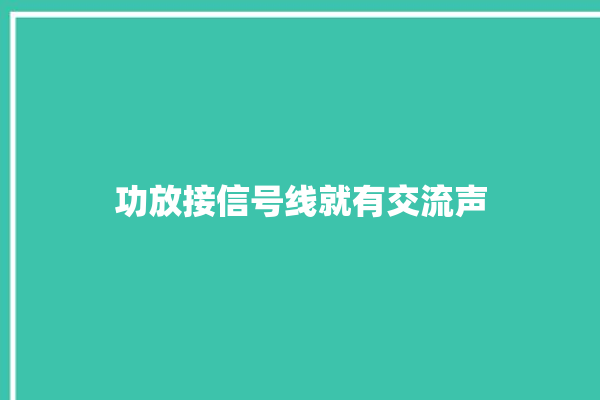 功放接信号线就有交流声