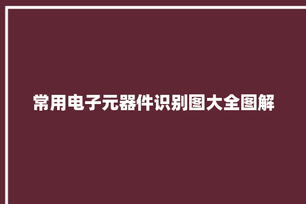 常用电子元器件识别图大全图解