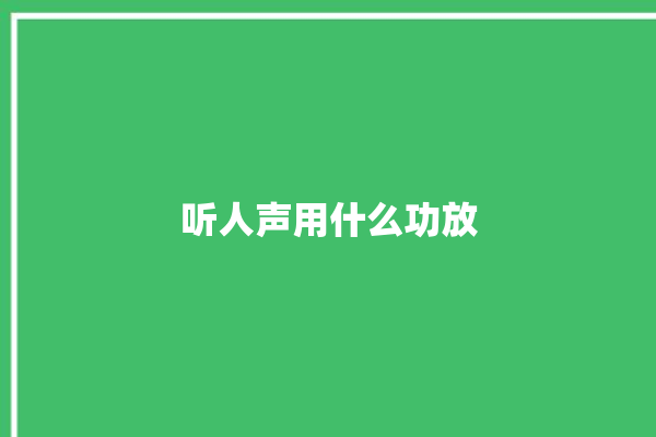 听人声用什么功放