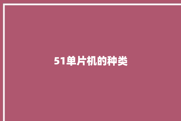 51单片机的种类