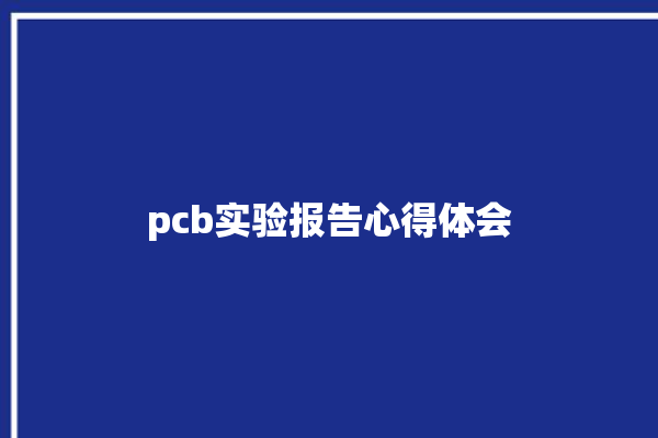 pcb实验报告心得体会