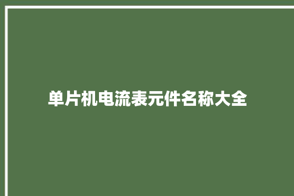 单片机电流表元件名称大全