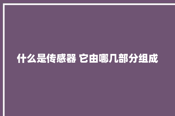 什么是传感器 它由哪几部分组成