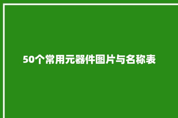 50个常用元器件图片与名称表